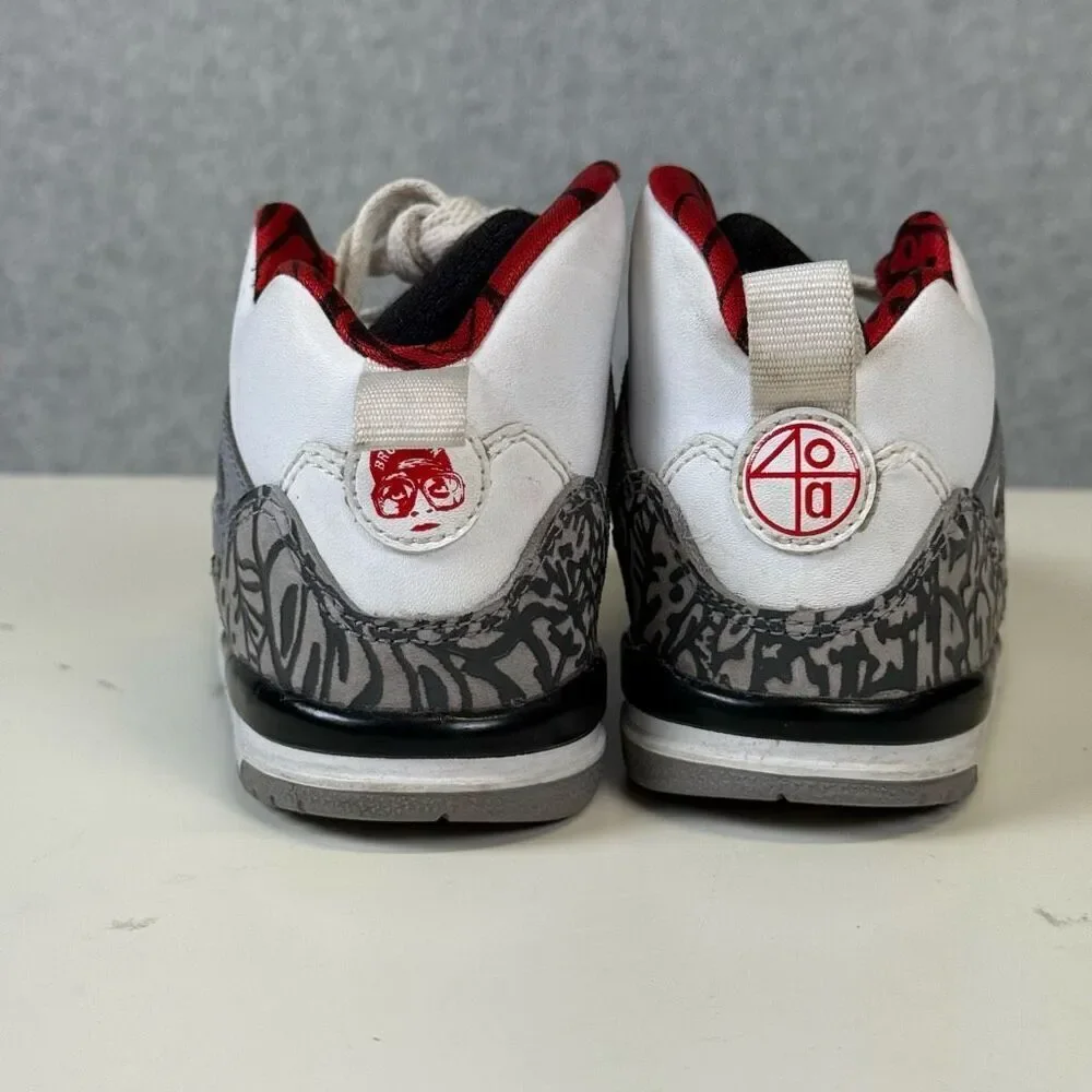 Nike Air Jordan Spizike BT White Black Red Sneakers 317701 122 Toddler Size 8c